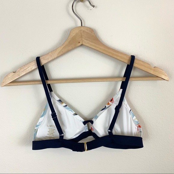 Lively Tropical Print Triangle Bikini Swim Top - Picture 3 of 8
